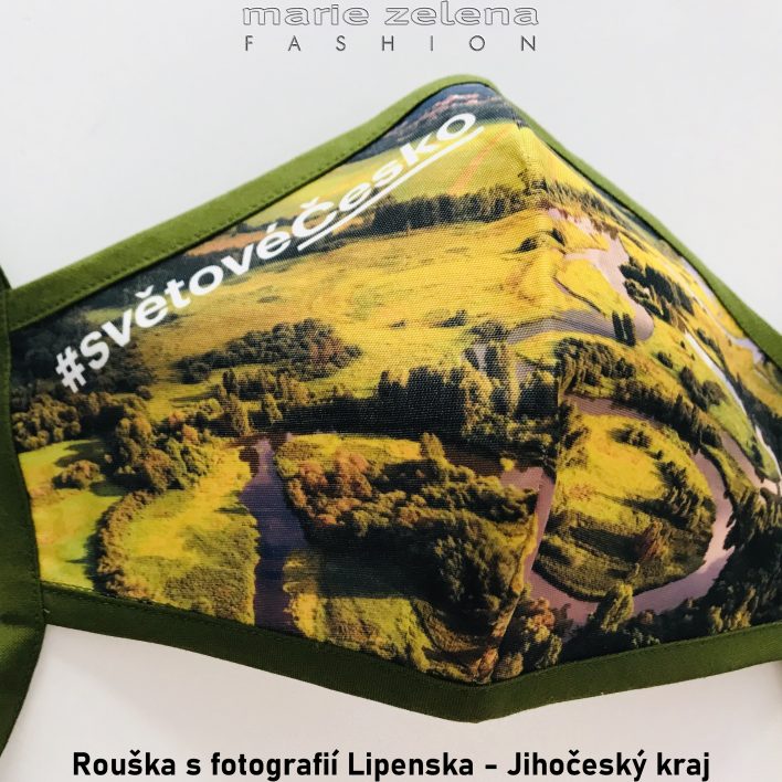 Rouška s fotografií pro Jihočeský kraj - Marie Zelena Fashion a CzechTourism