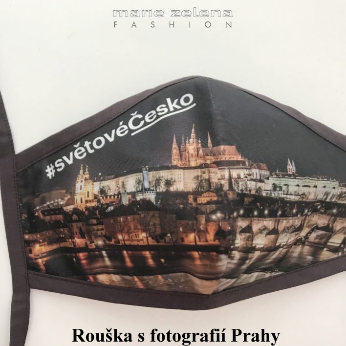 Rouška s fotografií Prahy pro pana premiéra Andreje Babiše - Marie Zelena Fashion a CzechTourism