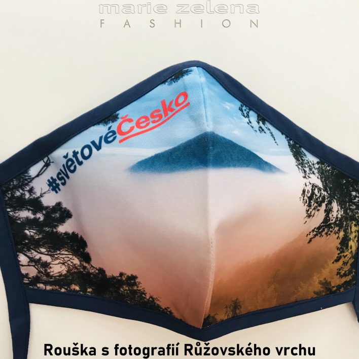 Rouška s fotografií Růžovského vrchu - Marie Zelena Fashion a CzechTourism