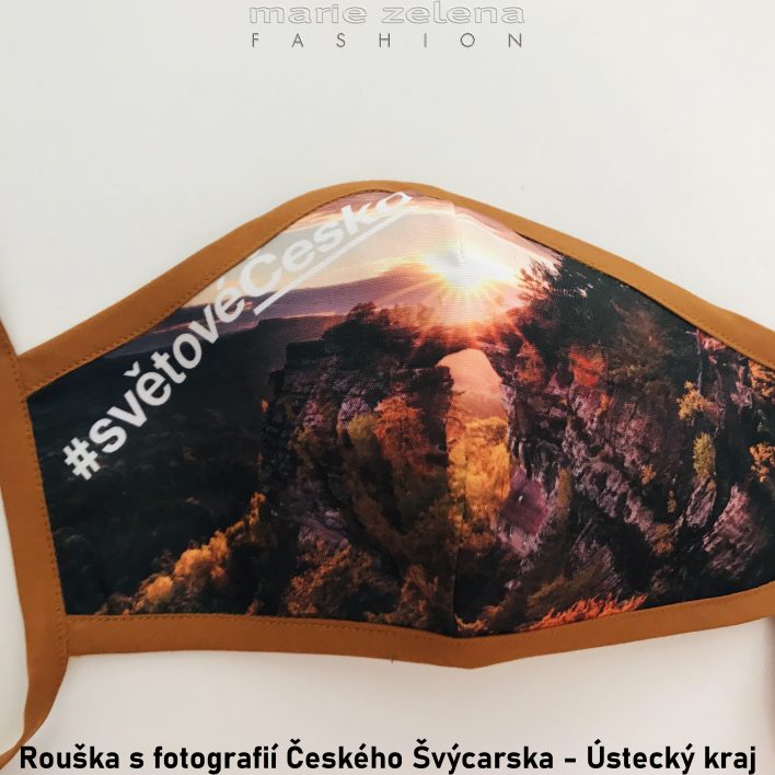 Rouška s fotografií pro Ústecký kraj - Marie Zelena Fashion a CzechTourism